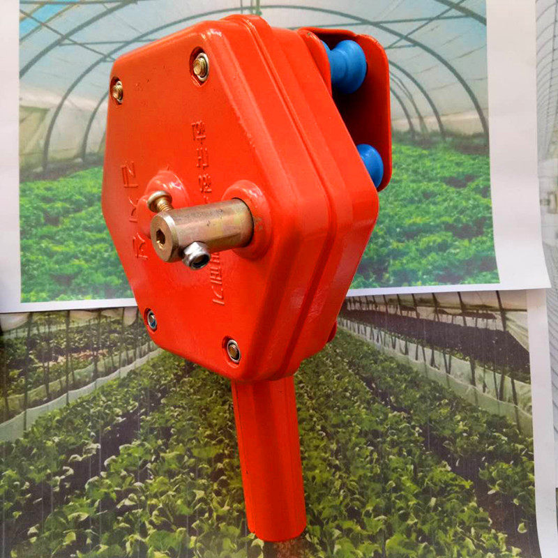 大棚韩式手动卷膜器放风侧卷爬升器猪舍卷帘涡轮通风摇膜器蔬菜