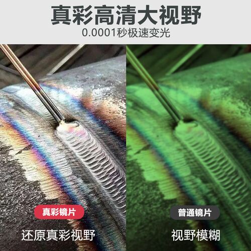 电焊面罩防护罩焊工自动变光眼镜焊帽变光头戴式