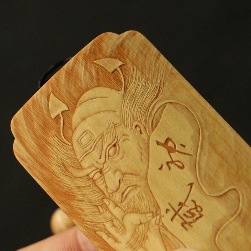 老玉竹留青雕刻牌纯手工精工竹挂件把件文玩竹器竹雕