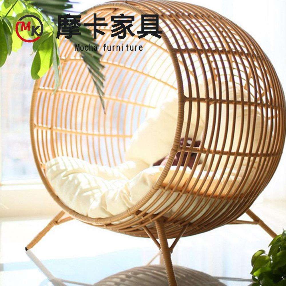 懒人藤椅圆形户外藤躺床鸟窝鸟巢庭院阳台躺椅民宿庭院创意躺椅