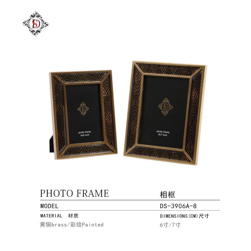 高档轻奢相框摆台7寸酒店金属欧式美式6寸七照片框装饰样板房摆件