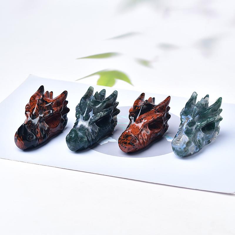 厂家直供天然水晶龙头摆件 红曜石 水草 雕刻 摆件 跨境供货