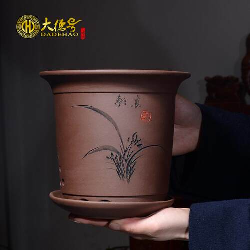 君子兰花盆陶瓷紫砂花盆栽玫瑰花绣球花绿萝海棠花兰草吊篮盆