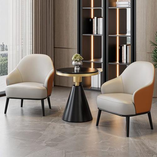 轻奢风洽谈沙发桌椅组合现代简约售楼处酒店会客接待休闲单人椅子