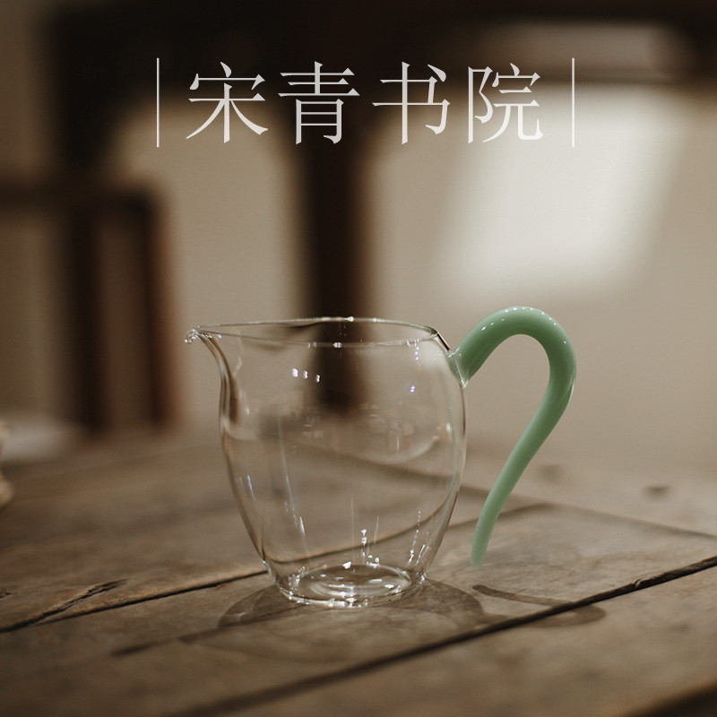 工匠品草堂公道杯天青玉 透耐热分茶器 旦盅