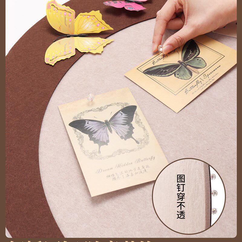 蝴蝶毛毡板立体墙照片墙背景免打软木板挂墙免打愿景墙壁饰创意墙