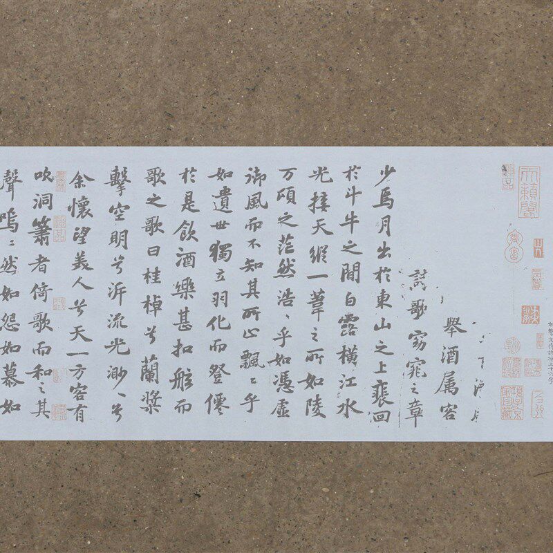 行书苏轼赤壁赋水写布 毛笔水万次循环练字帖