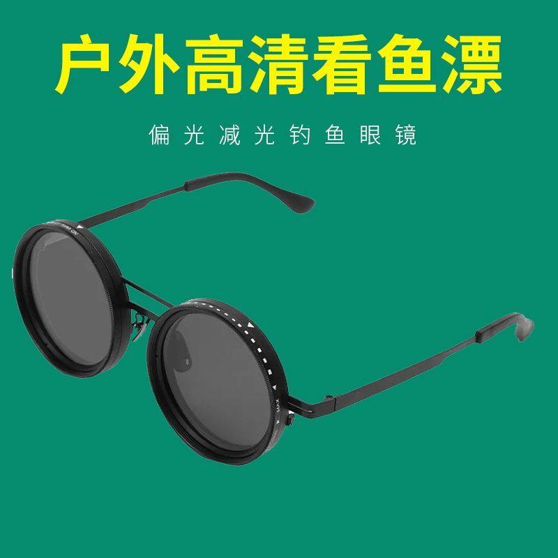 头戴眼镜式偏光钓鱼镜无极旋转ND9可调减光放大镜旅行护眼