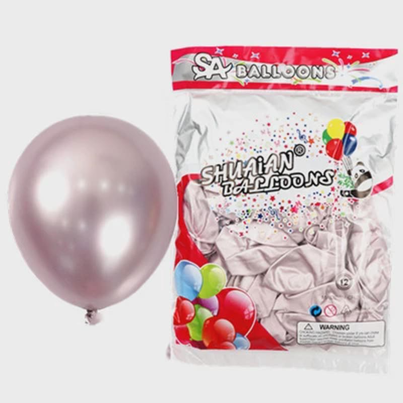 帅安金属铬色5寸10寸12寸18寸36寸气球金属尾巴T金属长条爱心气球