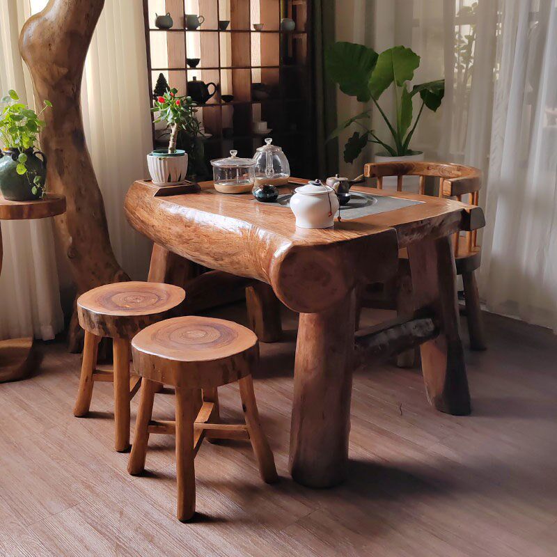 侘寂风小型家用茶桌茶台一体一整木桌椅民宿客厅复古,住宅家具,家用茶台/茶桌,淘宝优惠券,粉丝福利购,淘宝优惠卷