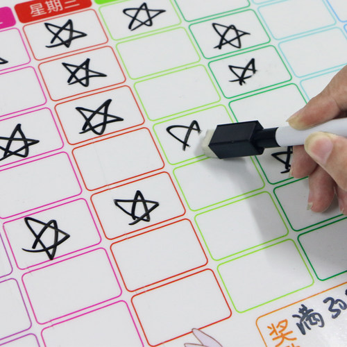 儿童成长自律管理宝宝计划学习墙记录习惯养成奖励打卡表