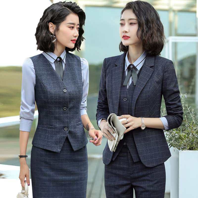 2024春冬新品职业装女套装OL白领西服修身显瘦酒店前台教师工作服