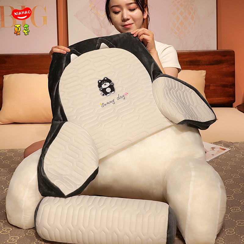 乳胶冰丝凉席床头靠垫软包护腰靠枕大靠背沙发抱枕床上看书枕头夏