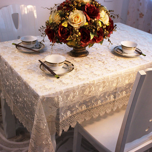 玫瑰欧式蕾丝抽纱桌布刺绣台布床头柜布茶几布电视柜布布艺桌布