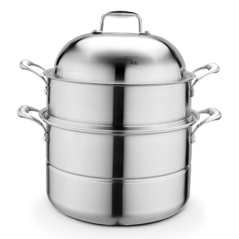 优太蒸锅三层钢加厚家用大容量汤锅煮锅电磁炉燃气灶通用
