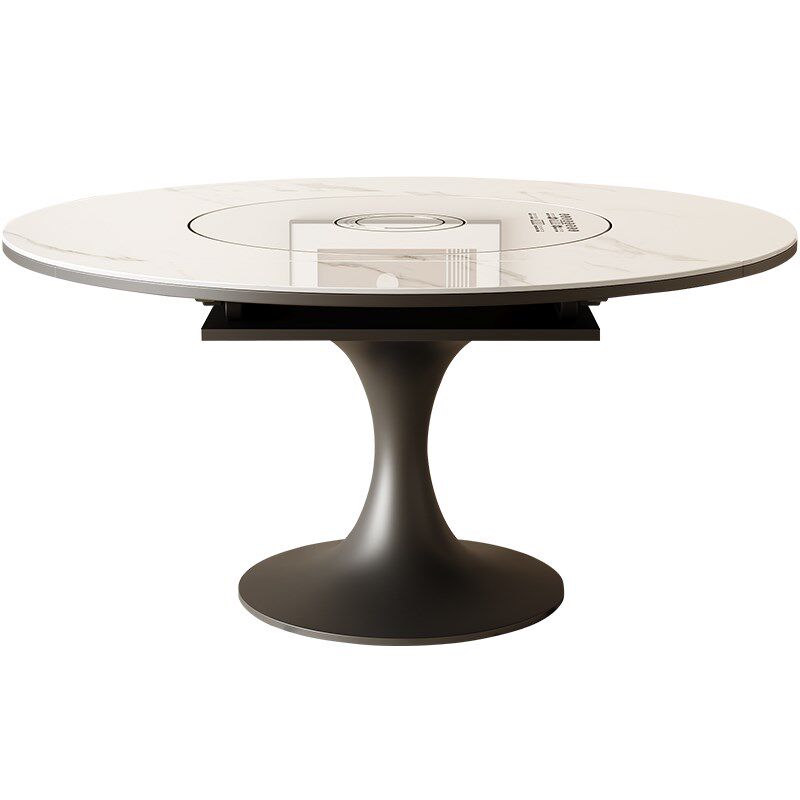 内嵌电磁炉岩板餐桌新款现代极简高级感伸缩带暖菜转盘餐桌,住宅家具,岩板餐桌,淘宝优惠券,粉丝福利购,淘宝优惠卷