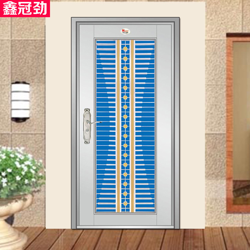 深圳0不锈钢通风门大门玻璃防盗铁门定制入户门