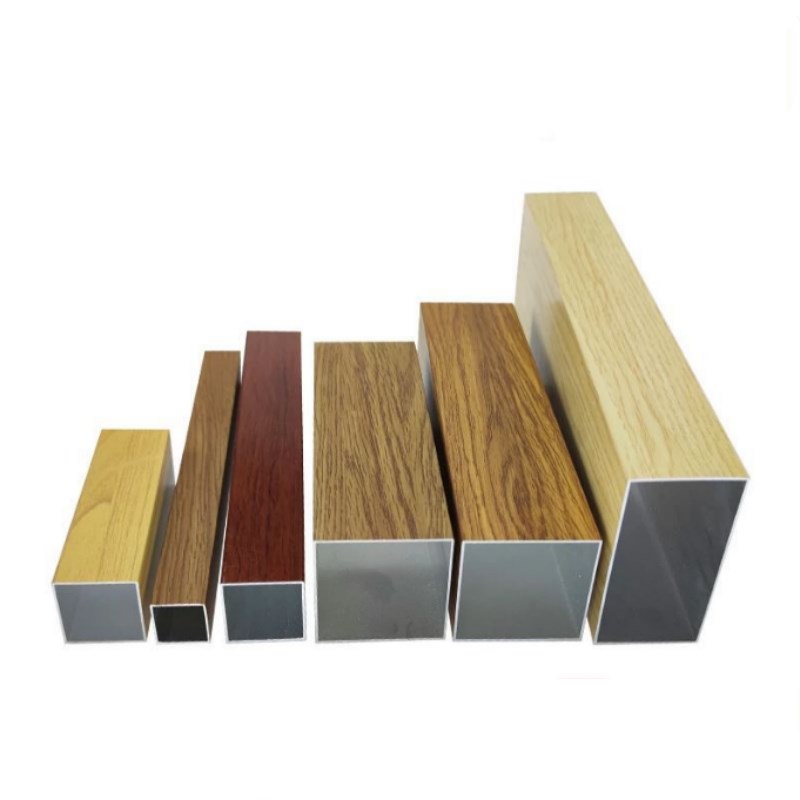 铝合金方管 铝方通 矩形方管 喷砂氧化喷涂木纹铝方管 可