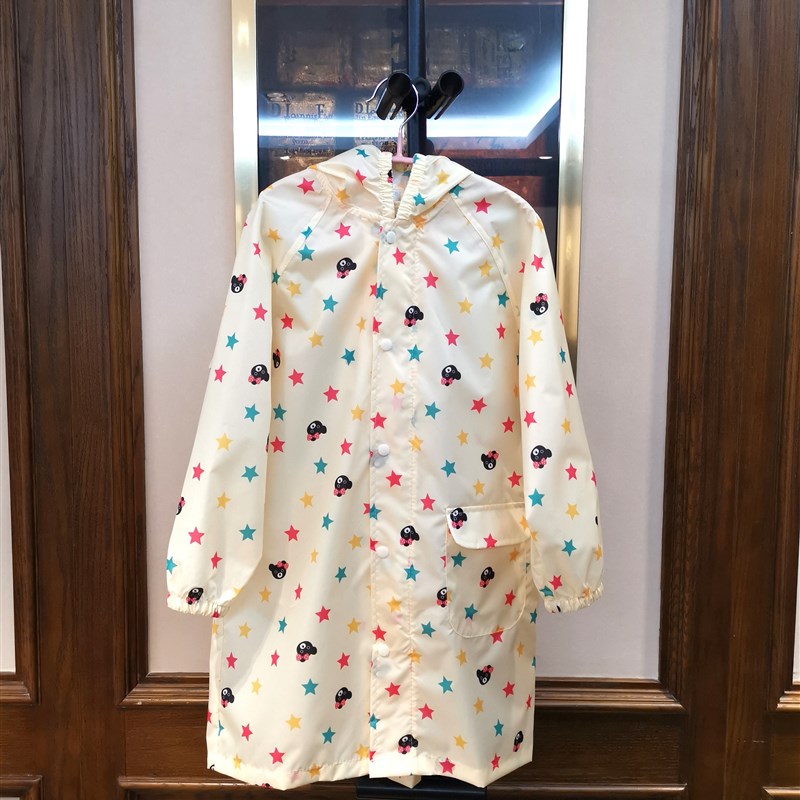 轻薄速干儿童长款雨衣拉链书包位大帽檐幼儿园小学生大童雨披