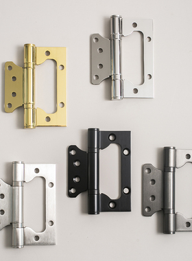 INDOO子母合页 无需槽合页 实木门铰链 静音黑色合页