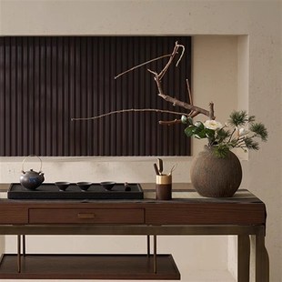 O室内阳台茶空间茶室软装饰宋代美学家具茶桌造景布置