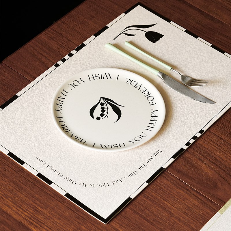 莫语 防水防油餐垫 办公室桌垫 西餐垫in隔热垫防滑皮革餐厅桌