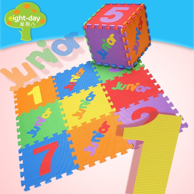 星期八环保数字拼图儿童泡沫拼接爬行垫宝宝防滑拼接泡沫地垫