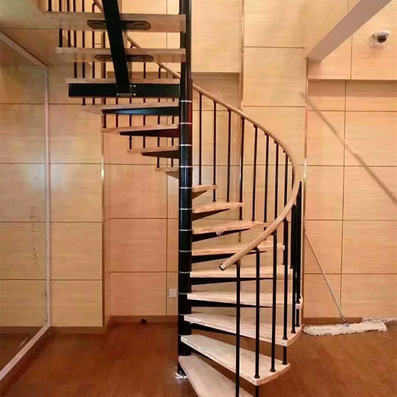 钢木旋转楼梯室内转角阁楼梯小型整体复式梯别墅loft公寓旋梯定制