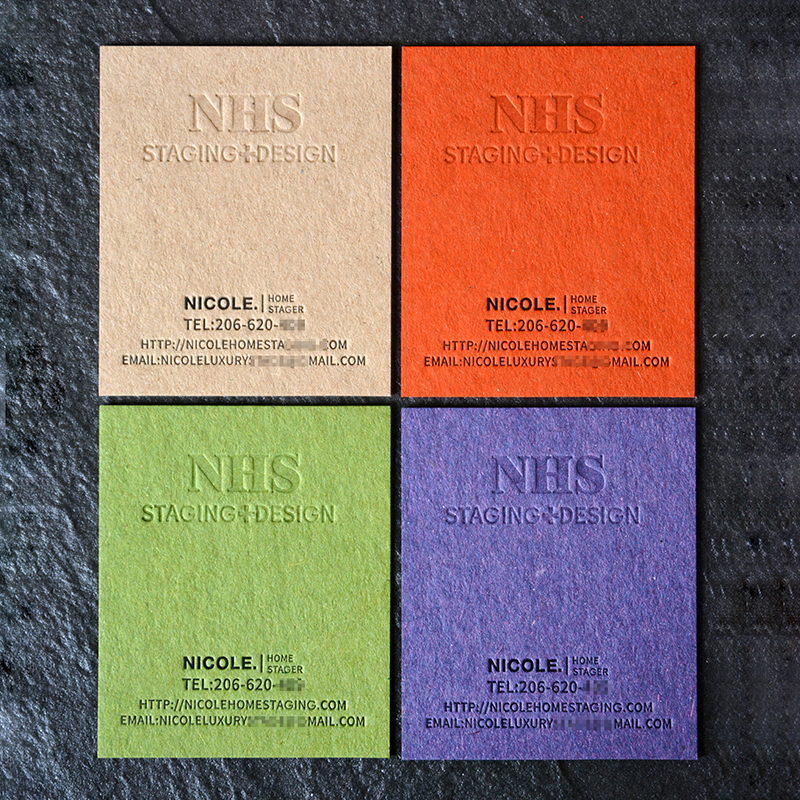 高档名片制作创意设计个性卡片定制棉纸凹印彩色烫金印刷你好