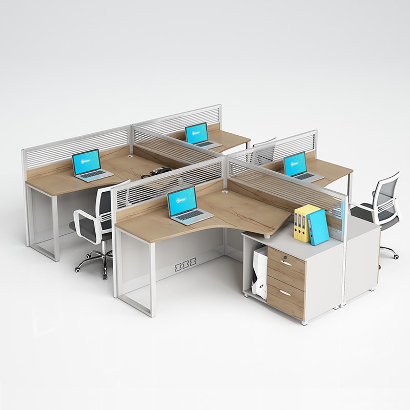 广州创意办公家具6人位职员办公桌3屏风办公电脑桌椅简约现代
