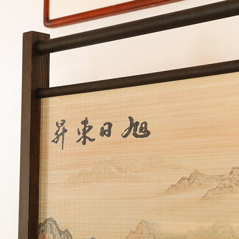 现代中式屏风隔断客厅玄关实木座屏做旧复古民俗茶室室内屏障遮挡