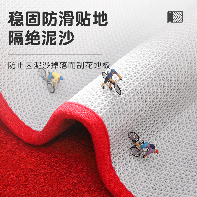 入户门地垫家用门厅喜庆红色新年地毯门垫进门玄关门口防滑脚踩垫