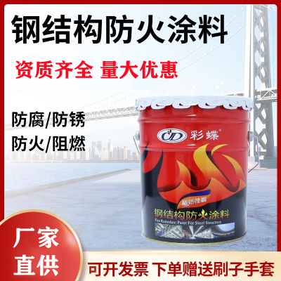 彩蝶钢结构防火涂料室内超薄型钢结构防火漆膨胀型防火涂料18公斤