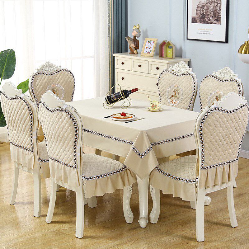 欧式餐椅套装椅子垫靠背桌布餐桌套垫椅子套家用坐垫板凳套圆方桌