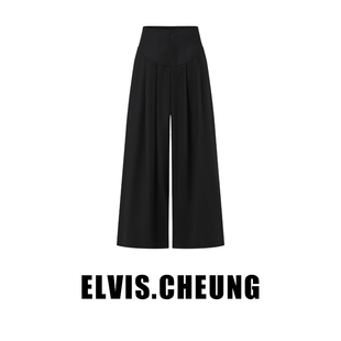 经典 ELVIS.CHEUNG春夏新品 休闲长裤 鱼骨束腰阔腿裤 百搭 复古时尚