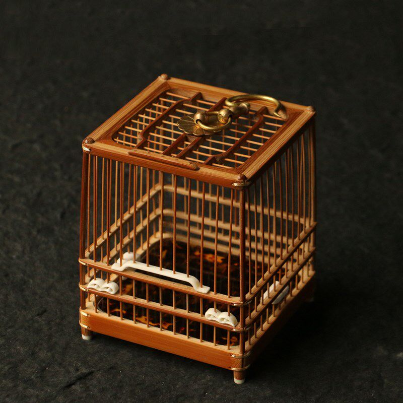 精品徽派名李永攀方形老玉竹蝈蝈竹雕竹制蛐蛐子