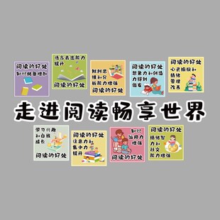 绘本馆装饰画阅览室区面布置儿童图读书角幼儿园环创管