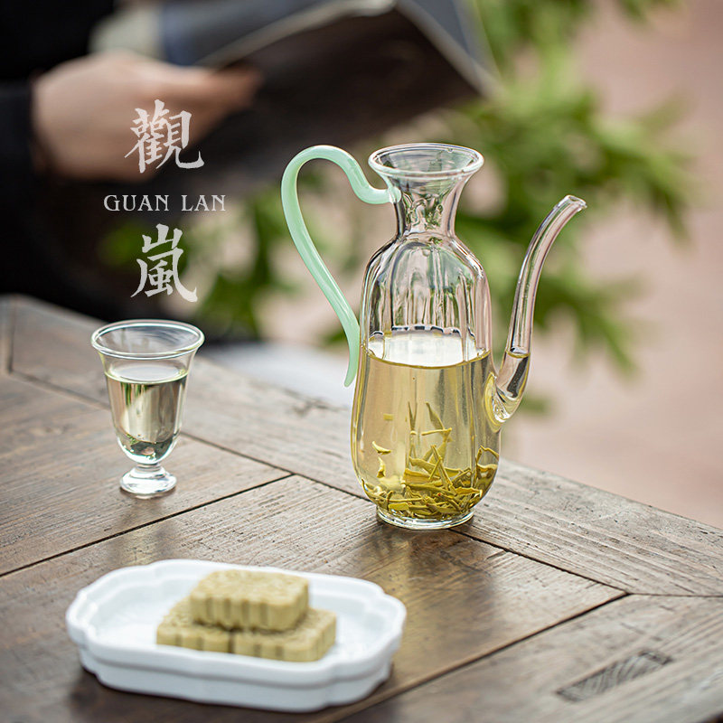 观岚硼硅手工绿茶壶单壶泡茶壶冲茶器茶壶