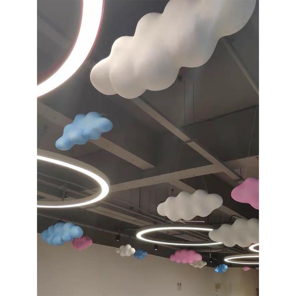 泡沫立体云朵挂饰商场中庭美陈橱窗吊饰汽车4s展厅装饰道具云