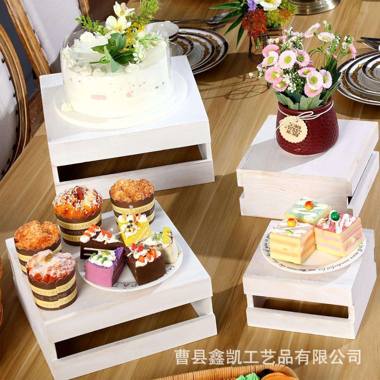木质蛋糕展示架餐桌装饰甜品架木条储物箱阳台花架摆件实木置物架