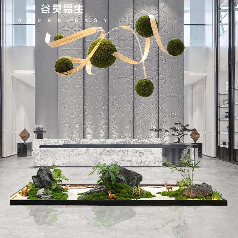 仿真苔藓球型植物吊顶装饰创意造型绿植草球酒店橱窗室内景观造景