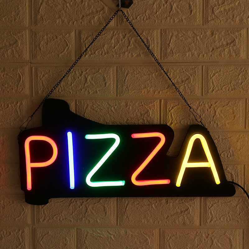跨境霓虹灯招牌英文字母 LED广告牌PIZZA 霓虹灯招牌广告牌