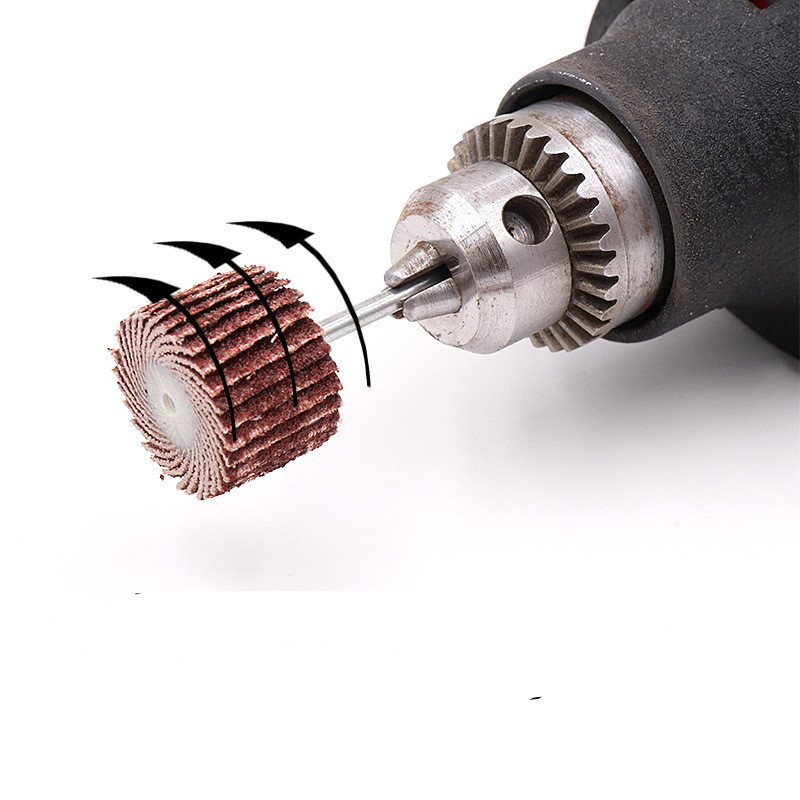 活柄百叶轮磨头mm带柄砂布轮打磨头木工砂纸抛光轮百页轮电磨头