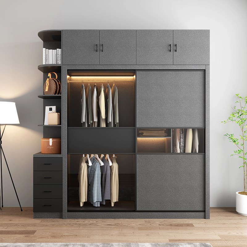 现代推拉门衣柜家用卧室热销榜玻璃衣柜出租房用组装衣橱