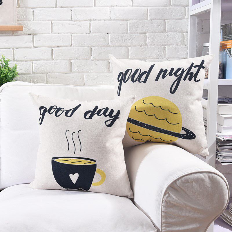 木有年轮 现代棉麻抱枕 沙发靠垫车内文艺公办室靠背含芯抱枕
