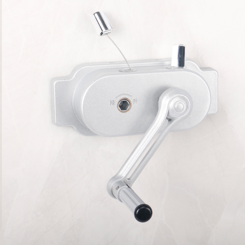 手动内置升降钢丝绳晾衣架手摇器手摇收绳器两孔摇杆六边把柄手把