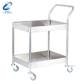 加厚平板车实验室护栏小推车层食堂盛菜餐车静音推货