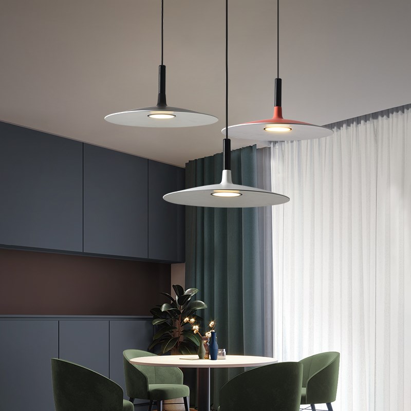 后现代餐厅飞碟吊灯酒吧卡座奶茶店单头工业风家用节能吊灯