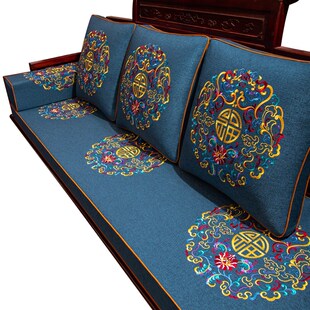 新红木沙发垫三人位实木家具防滑乳胶垫罗汉床垫五件罩定制