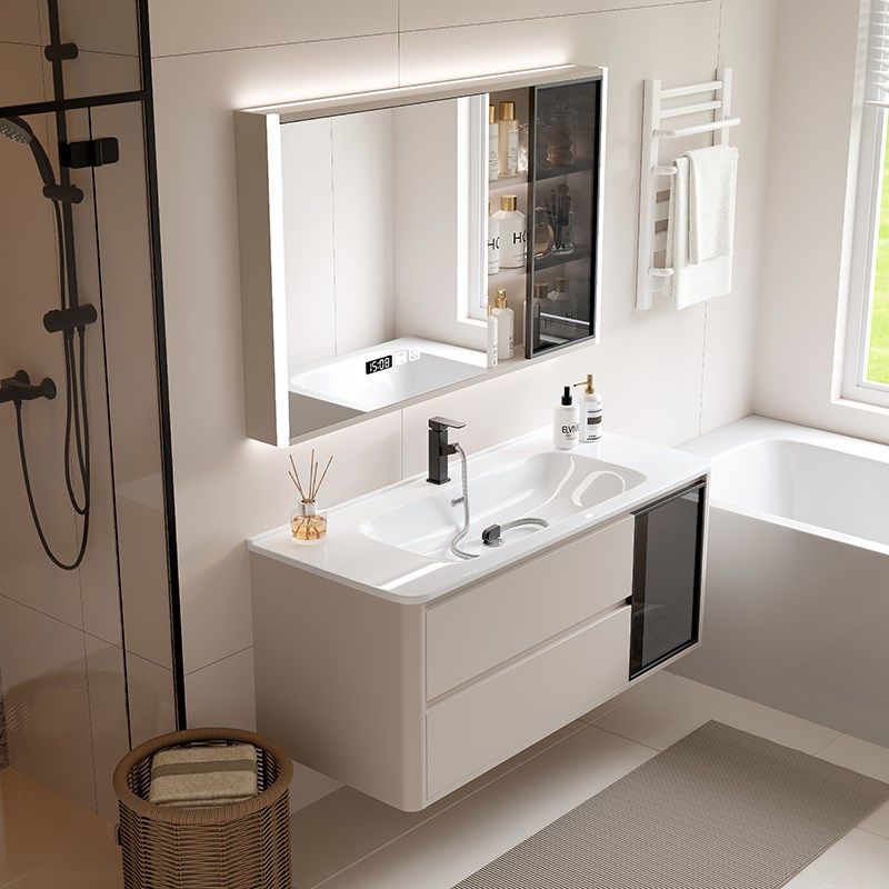 现代圆角浴室柜陶瓷一体盆洗漱台洗手池洗脸面盆柜,家装主材,浴室柜组合,淘宝优惠券,粉丝福利购,淘宝优惠卷